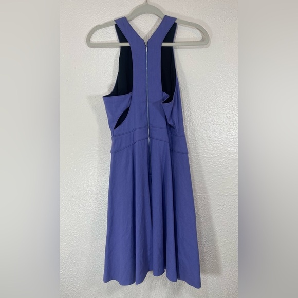 Rebecca Taylor Linen Cutout Fit & Flare Sleeveless Purple Mini Dress Women’s 6 - Picture 11 of 15